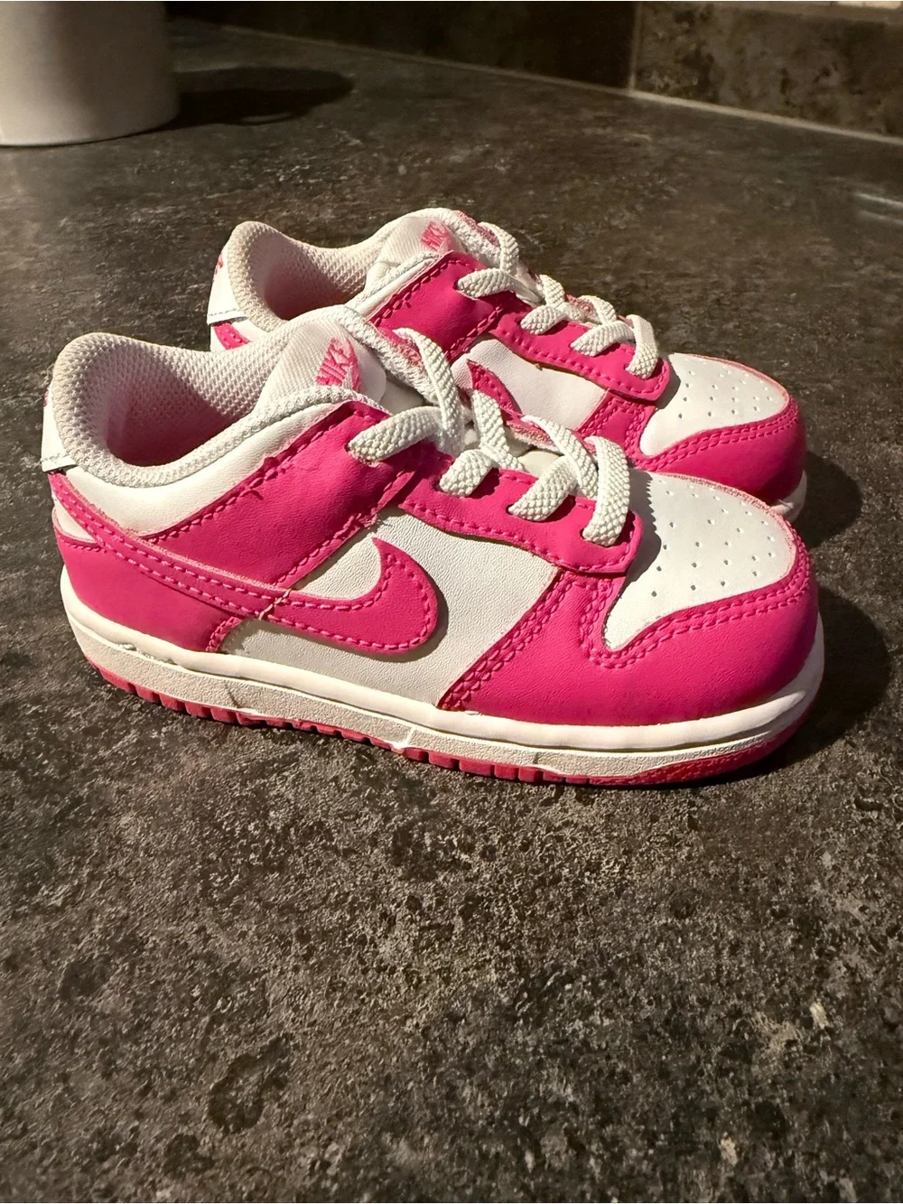 Nike Dunk Low Kids Pink and White Low-Top Sneakers